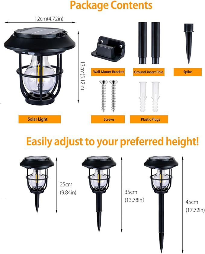 Solar Pathway Lights Outdoor Motion Sensor 2 Pack, 3 Lighting Mode, 3-in-1 In-ground/Wall Mount/Hanging, Auto On/Off Waterproof Warm Solar Lantern for Yard Lawn Patio Garden Landscape Walkway Driveway