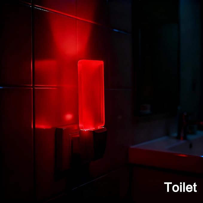 Red Night Lights Plug in 2 Pack, 0.5W Red Light Night Light with Dusk to Dawn Sensor, Auto On/Off LED Night Light Plug into Wall Pefect for Babyroom, Bedroom, Bathroom