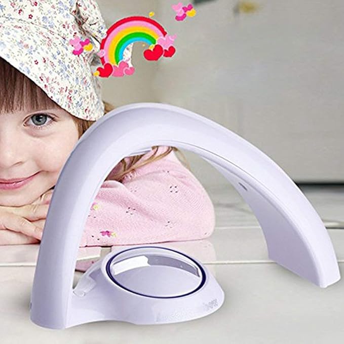 MIFXIN Rainbow Projector - Colorful LED Night Projection Light & Desk Lamp for Kids - 2 Modes, Battery Operated Table Light