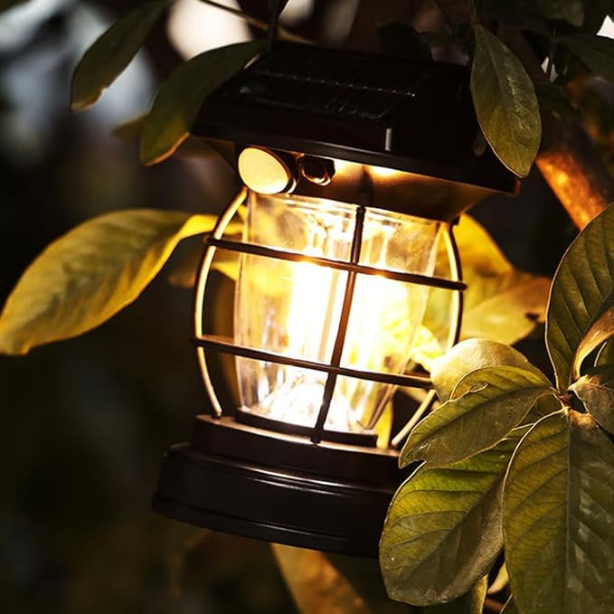 [1200lm] 2 Pack Motion Sensor Solar Lanterns Outdoor Lighting Fixtures Portable Camping Exterior Front Porch Waterproof Black Wall Sconce Lamp Rechargeable Anti Rust Coach for House Doorway Garage