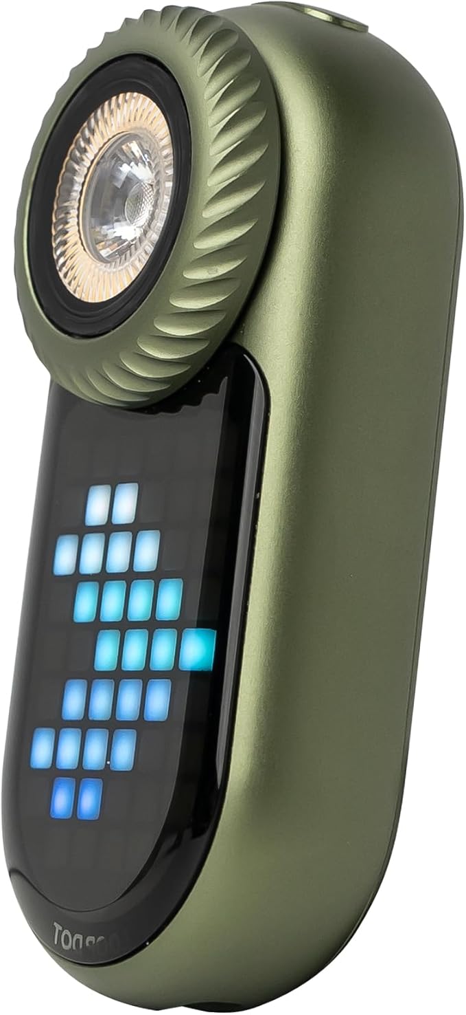 LOOPDOT EDC Flashlight – Rechargeable Small and Powerful LED Flashlight with RGB Pixel Display, Interactive Games, Adjustable Brightness – Cool Gadget Gift for Kids & Adults (Green)