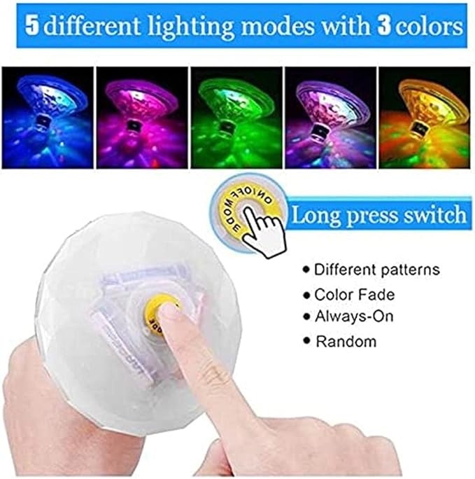 Swimming Pool Lights Floating Pool Lights LED 5 Modes RGB 7 Colours Changing Lights Underwater Waterproof Floating Lighting Flashing Fountain Accessories for Party or Pond Decor