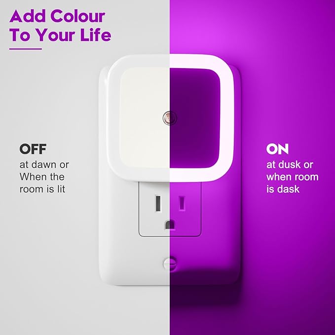 Sujeet Night Light, Night Lights Plug into Wall 8-Pack, Nightlight Plug in Night Light, Dusk to Dawn Night Lamp Led (Pink)