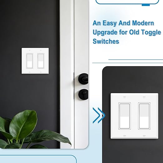 Greencycle 15 Amp Single Pole Light Switch White 100Pack,SP Rocker Paddle Light Switch,120V-277V AC,On/Off Wall Switch,Residential/Commercial Grade,Home & Office,UL Listed