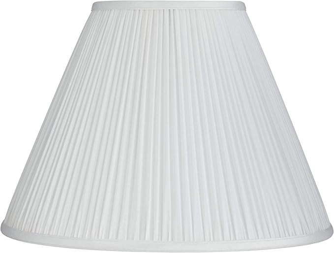 White Mushroom Pleated Large Empire Lamp Shade 7" Top x 16" Bottom x 12" Slant x 11.25" High (Spider) Replacement with Harp and Finial - Springcrest