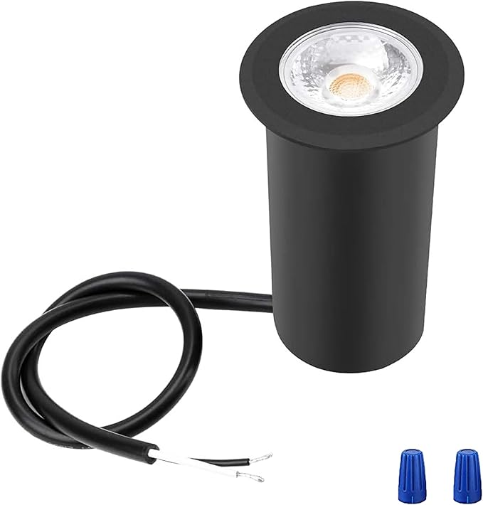 RNEHON 10W LED In-Ground Lights, Aluminum Low Voltage 12-24V AC/DC Ground Lights, IP67 Waterproof Recessed LED Outdoor Landscape Well Lighting for Yard Lawn Garden Pathway Patio (1 Pack)