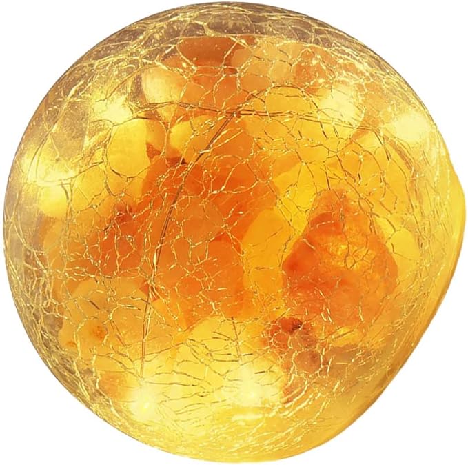 Uonlytech Salt Rock Lamp Battery Powered Himalayan Pink with Crackle Glass Ball Rock Salt Night Light for Bedroom Home Decor