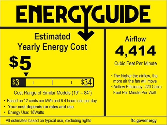 52 Inch Ceiling Fan Without Lights, Walnut Finish | Outdoor Ceiling Fan with Remote, 6-Speed Adjustable Reversible DC Motor for Patio & Living Room