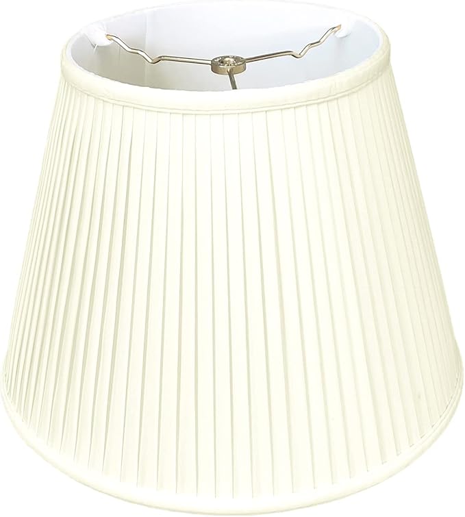 Royal Designs, Inc. Deep Empire Side Pleated Basic Lamp Shade, 7.5 x 12 x 9.5 (Spider), Eggshell
