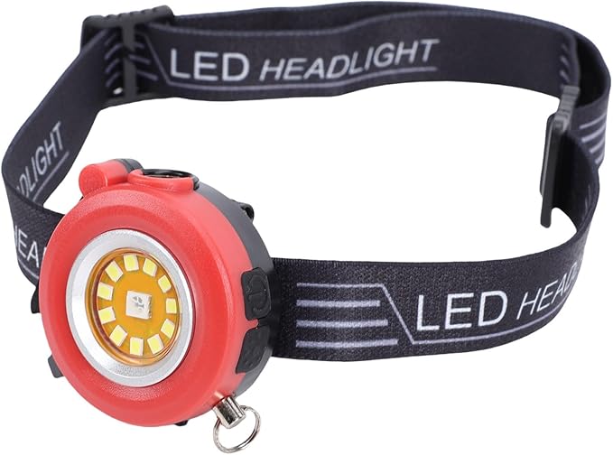 Alomejor Keychain Flashlight, Aluminum Alloy Mini RGB Work Light with Rechargeable Battery, Perfect for Camping and Car Repair (Red)