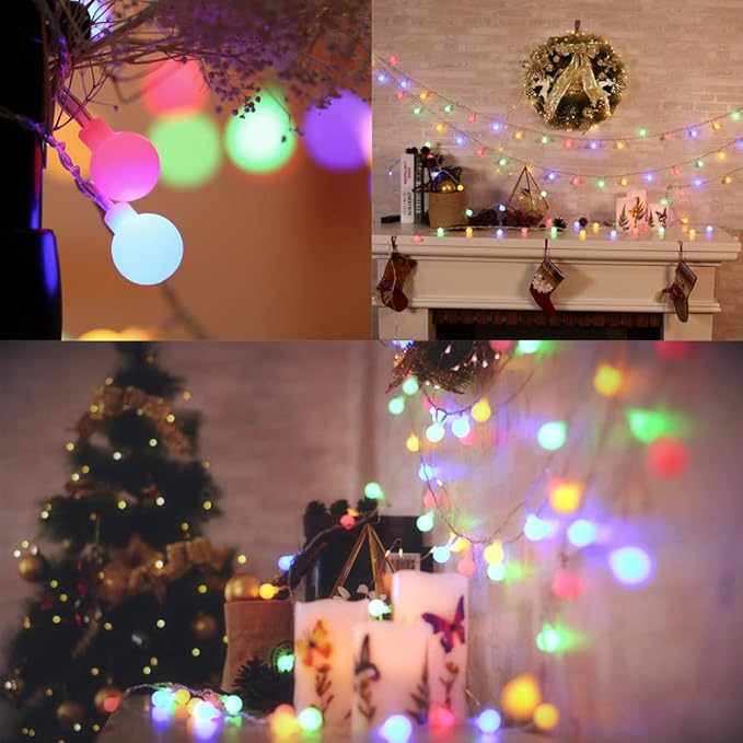 LYHOPE Easter String Lights, 100 LED 33ft Easter Pastel Lights 8 Lighting Modes with Timer, UL Listed 30V Low Voltage Globe String Lights for Patio, Tree, Garden, Indoor Decorations