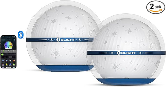 OLIGHT Sphere C 2-Pack Smart Night Light, USB-C Rechargeable, 75 Lumens Stepless Dimming, App Control Ambient Lighting, Portable for Parties, Camping, Reading or Bedrooms (Type-C Cable Excluded)