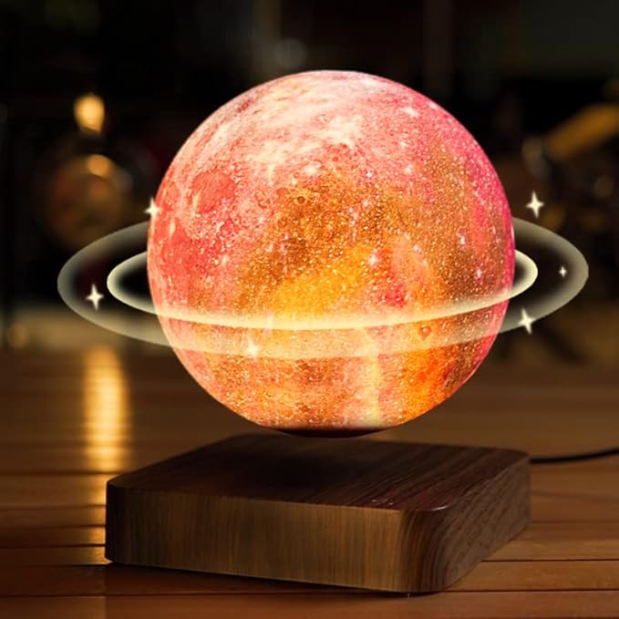 Levitating Moon Lamp,Floating Galaxy Night Light,3D Moon Light Bedside Lamp,Levitation Cosmos Lava Desk Table Lamp for Unique Gifts,Christmas,Room Decor, Office (3-Color Modes)