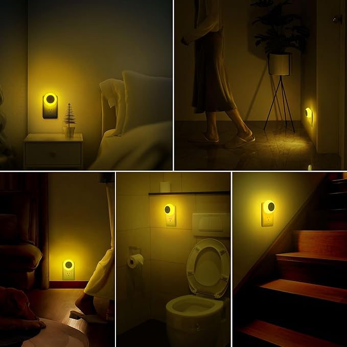 Night Light, Night Lights Plug into Wall, Dusk to Dawn Sensor, Amber Led Night Light 0.5W, 2 Pack Nightlight for Adults, Bedroom, Bathroom, Hallway, Kitchen