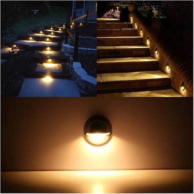 FVTLED Pack of 10 Warm White Low Voltage LED Deck Lights kit Φ1.38 Outdoor Garden Yard Decoration Lamp Recessed Landscape Pathway Step Stair Warm White LED Lighting, Black