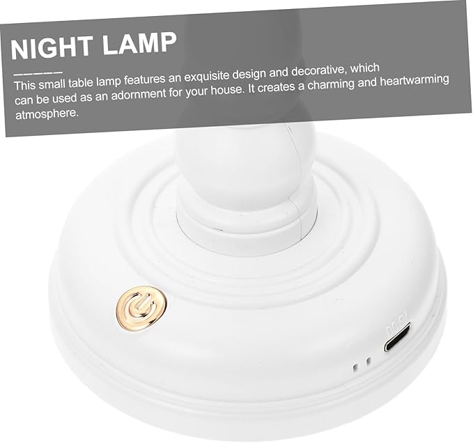 Vintage Style Mini Table Lamp USB Rechargeable Retro Nightstand Lamp Level Dimming for Bedroom Decor and Soft Warm Light