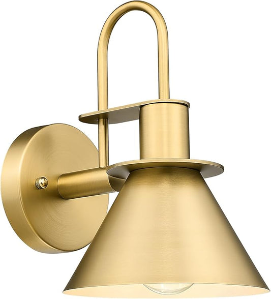Gold Wall Sconces, HWH Indoor Wall Lights, Gooseneck Barn Wall Lamp, Brass Wall Sconce Light for Bedroom Living Room Kitchen, Gold Finish, 5HZG56B BG