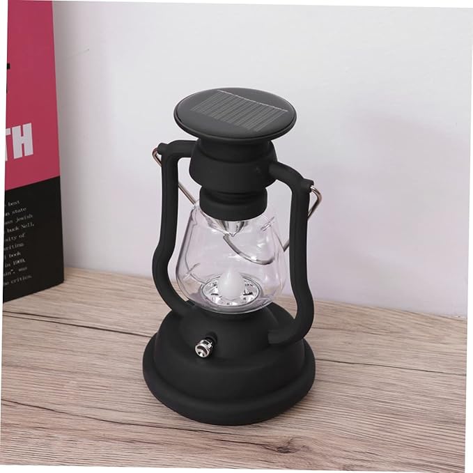 Rechargeable Solar Retro Horse Lantern Portable Hand Crank Camping Light for Emergency Use Multi Function Black LED Tent Light