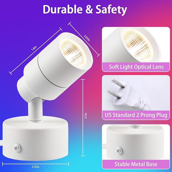 EAGLOD 7W RGBW Color Changing Up Lights Indoor with Remote Control 16 Colors+3000K Floor Spotlight Dimmable Uplighting Indoor Uplights for Plant Corner 2 Pack (White)