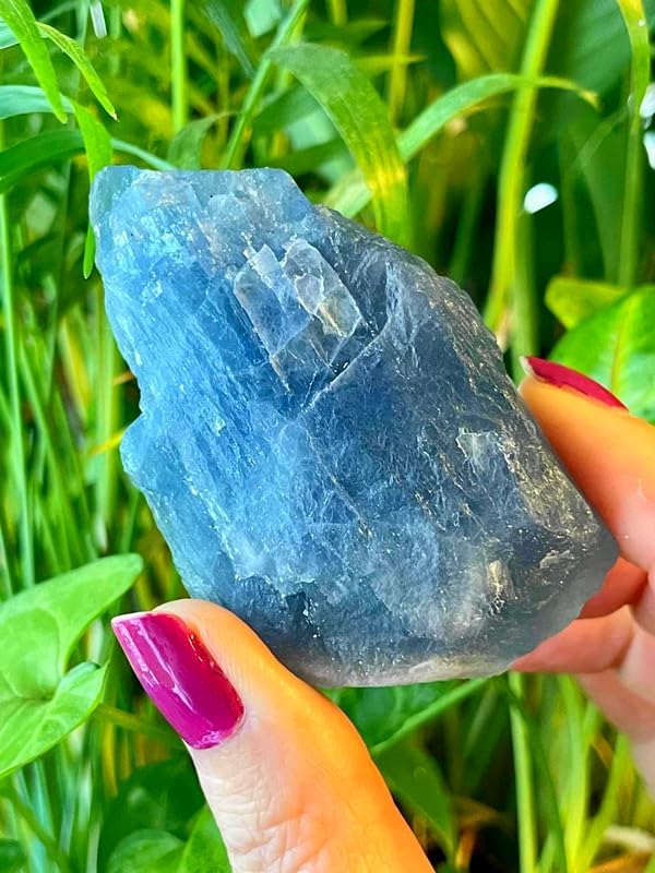 Zenkeeper 1 Lb Large Rough Blue Fluorite Stone Raw Fluorite Crystal Stone Natural Blue Fluorite Crystal Stone Mineral Specimen Gemstone Healing Crystals and Stones