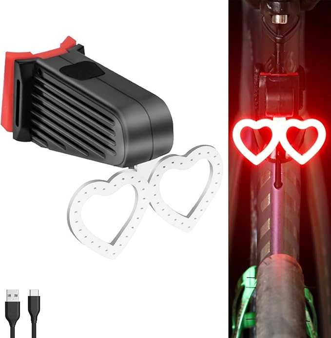 Rechargeable Bike Tail Light LED Bicycle Rear Light Cycling Night Essential Bright Seat Back Safety Lamp 5 Modes Warning Waterproof Flash MTB Light for Men Women Kids
