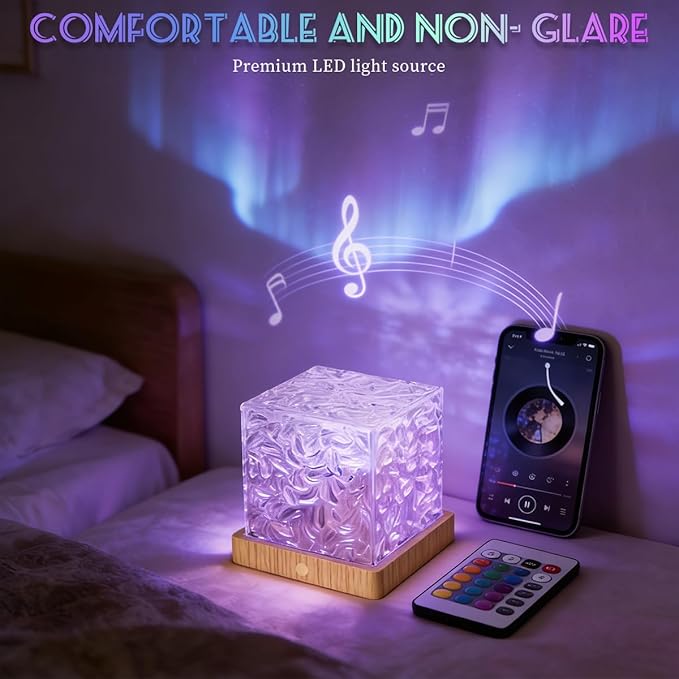 Northern Light projector with USB port, 16 color aurora with remote control function, 24 key aurora night light projector, lighting atmosphere night light, Birthday Gift, Valentine's Day Gift