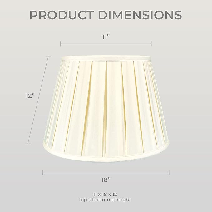 Royal Designs, Inc. Empire English Pleat Lamp Shade, BSO-724-18EG, 11 x 18 x 12, Eggshell