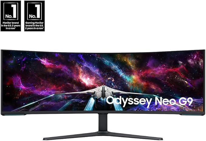 Samsung 57" Odyssey Neo G9 Dual 4K UHD Quantum Mini-LED Curved Gaming Monitor Bundle with Tech Smart USA Elite Suite 18 Standard Editing Software Bundle + 2 Year CPS Enhanced Protection Pack