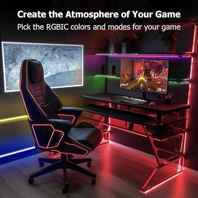 9.8ft LED Neon Rope Lights, RGB Plus IC Neon Strip Lights, IP68 Waterproof Dimmable Rope Light with APP Remote Control for Gaming Room Living Room Bedroom Indoor Outdoor Decor