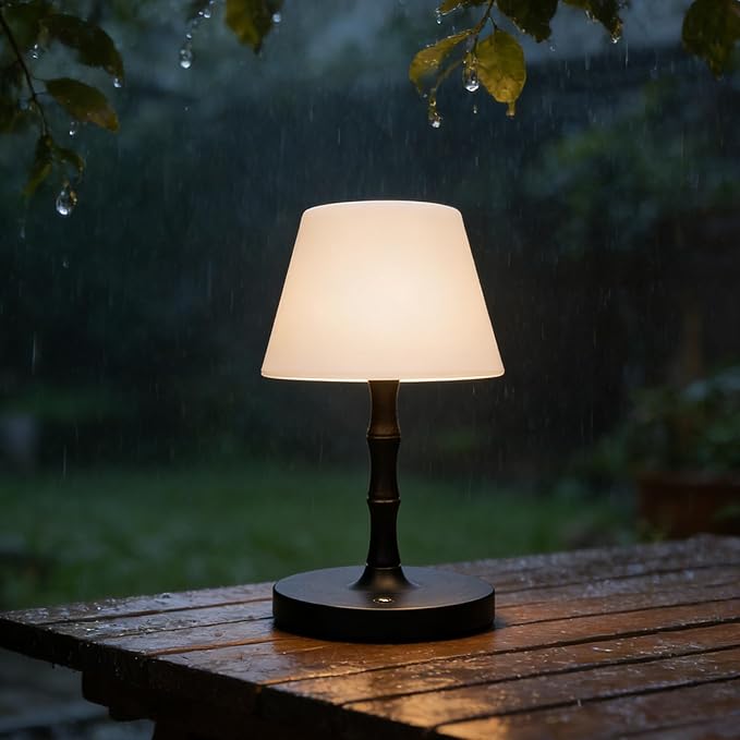 Waterproof Rechargeable Battery Driven Light, Suitable for Offices, bedrooms, Children's Sleep, courtyards, Camping, Restaurants and Other Places, LED Night Light (Black)