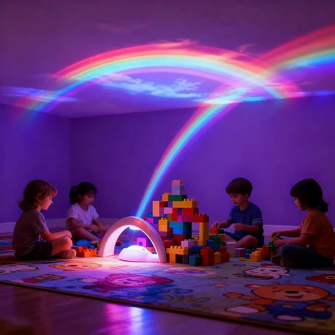 Rainbow Led Lights - USB Power Supply Rainbow Projector Night Light Projector for Bedroom and Children Gift