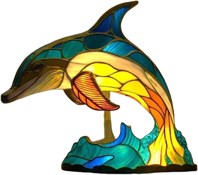 Animal Table Lamp Series, Vintage Animal Night Light Home Decor, Bohemian Retro Stained Animal Table Lamp, for Bedroom Decoration, Party Decor, Birthday Gift for Animal Lovers, Friends 5.91in