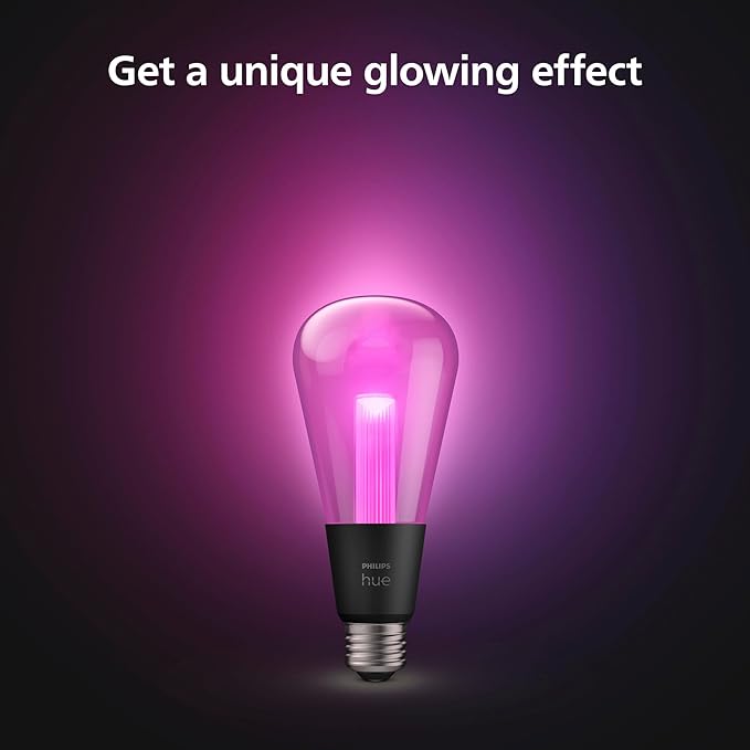 Philips Hue Lightguide ST23 Edison Smart LED Bulb – Handblown Glass - Color Changing Light - Compatible with Amazon Alexa, Apple HomeKit and Google Assistant - Bluetooth and Hue Bridge Compatible