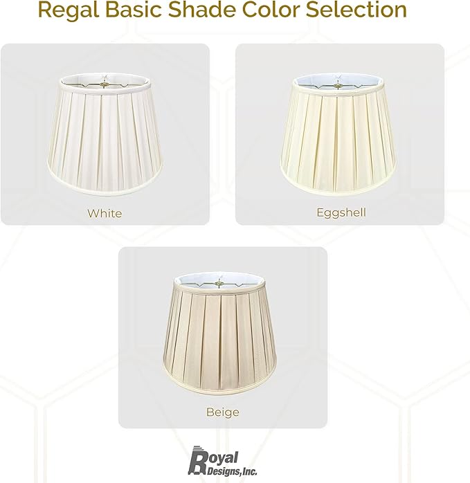 Royal Designs, Inc. Empire English Pleat Lamp Shade, BSO-724-14BG, 10 x 14.5 x 10, Beige