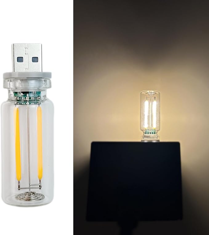 Dimmable Yellow USB Touch Control Led Lights for Car, Cute Interior Truck Lights, Retro Warm Led Night Light Ambient Lighting, Glass USB Mood Lamp Bedroom, Car Accessories for Men Women