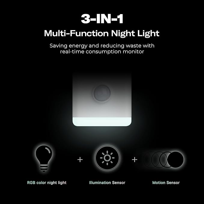 THIRDREALITY Multi-Function Night Light, Zigbee Repeater, 3-in-1 Combines a Motion Sensor, a Illumination Sensor and RGB Color Night Light, 1-100% Adjustable Brightness, Zigbee hub Required