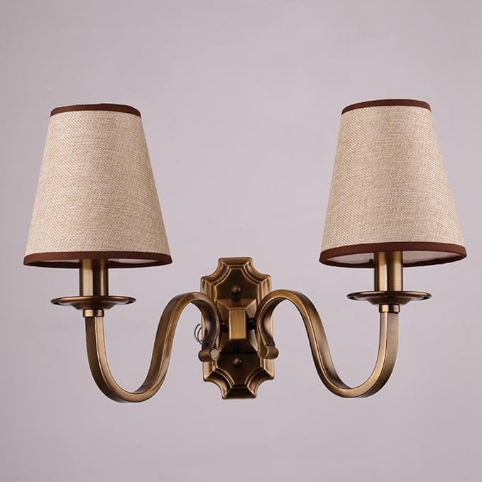 Aiwen Vintage Modern Wall Sconce Wall Lamp Wall Light Solid Brass Fitting Fixture 2 Lights