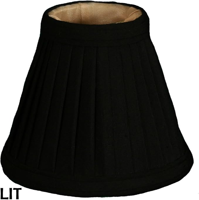 Royal Designs, Inc. CS-111BLK/GL Pleated Empire Chandelier Shade, 2.5 x 5 x 4.25, Black with Gold