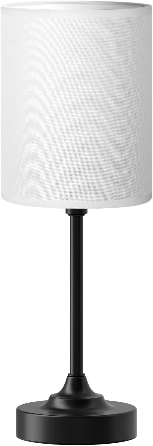 Touch Bedside Table Lamps for Bedroom - 3 Way Dimmable Black Nightstand Lamp, Small Desk Lamp for Office, Living Room, Dorm Room, Reading