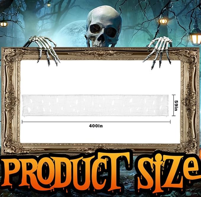 Tlswshsy Large Size 400" x 59" Halloween Creepy Cloth - Creepy Spooky Halloween Decorations - Large Size Scary Creepy Gauze for Halloweens Party Supplies Stairway Window Table Doorways Decor