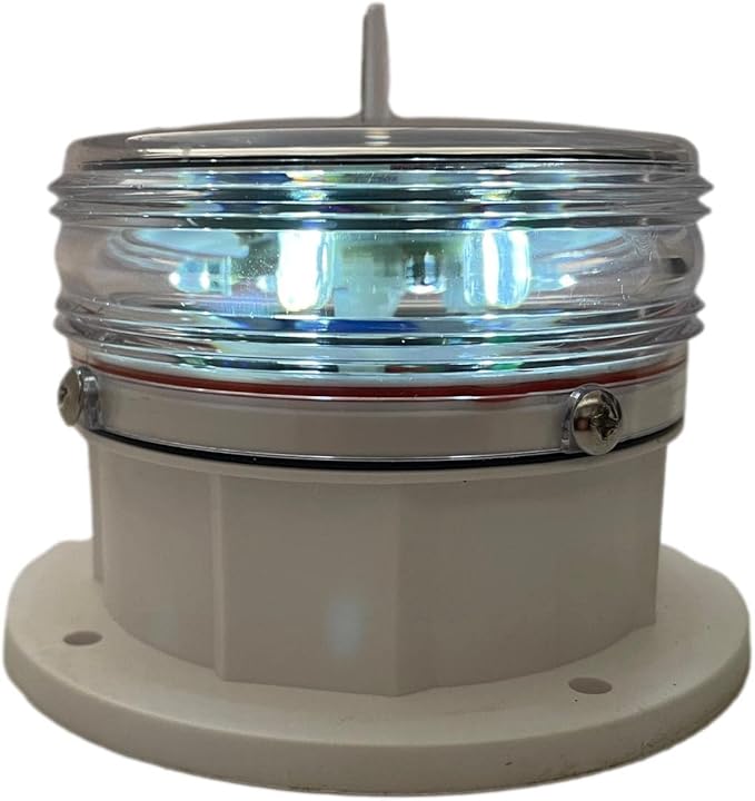 Britta Products Solar Dock Warning Light 360 Degree - Super Bright Waterproof LED Light for Marine Applications - Constant On or Flashing (WHITE)