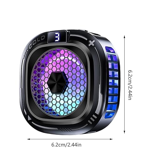 Magnetic Phone Cooler,10W Magnetic Heatsink - 3-Level Smartphone Cooling Fan with RGB Light | for Game Live Streaming Video Filming