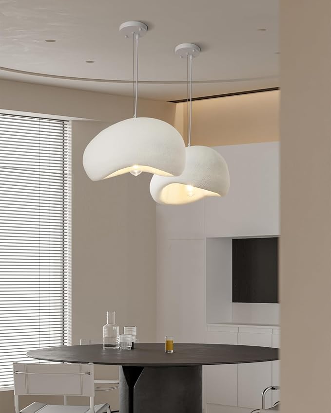 WILON 19.7'' Large Pendant Lights Kitchen Island, Japandi Wabi Sabi Pendant Light, Modern Dining Room Lighting Fixture Over Table, Unique Pendant Light Fixture for Living Room Bedroom Bar