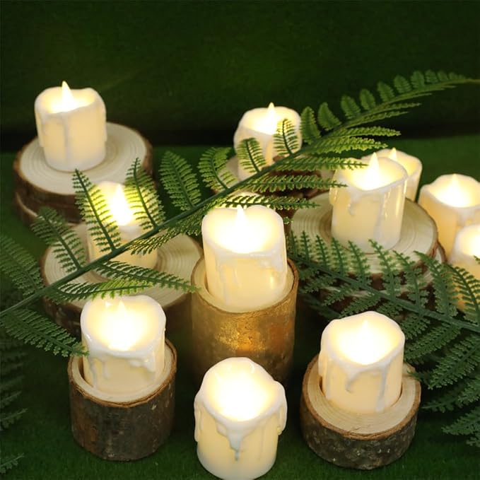 Topstone Flameless Candles with Remote Control，Battery Operated LED Candles with Timer & Dimmable Function, Realistic Wax Dripping Design, Perfect for Home Decor, Wedding, Christmas Decorations (24)
