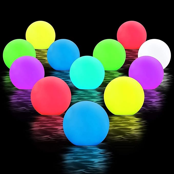 YESIE 2Packs Floating Pool Lights,Rechargeable 3-Inch LED Orb Lamp,150°F Duable Material,Bathtub Accessories,16 Colors,Remote Control,Fortune Teller Ball, Juggling Poi Ball, Hot Tub Light