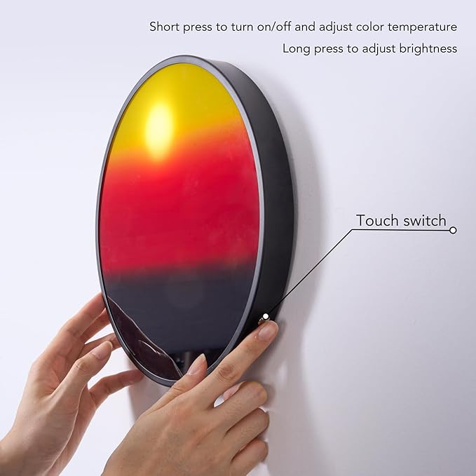 Sunset Lamp Wall Light, Sun-Tracking Ambient Lighting with Manual Sunset Mode | Modern Warm Mood Lighting for Funky Home & Office Decor