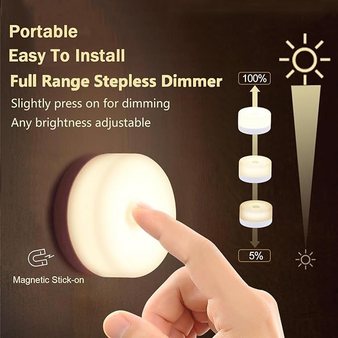 S SELDORAUK Nursery Night Light for Baby,Portable LED Touch Night Lamp for Kids & Adult,Dimmable Tap Light,Breastfeeding,Sleep Aid,USB Rechargeable Nursing Lamp,Warm Night Light,Soft Eye Caring,1Pack