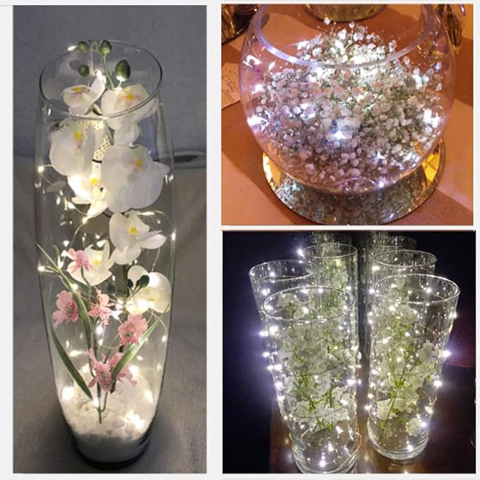 SOCO 16 Pack LED Fairy Lights Battery Operated - 10FT 30LED Copper Wire Mason Jar String Lights, IP65 Waterproof, Bendable for Indoor/Outdoor, Christmas, Wedding, Party, Camping Decor