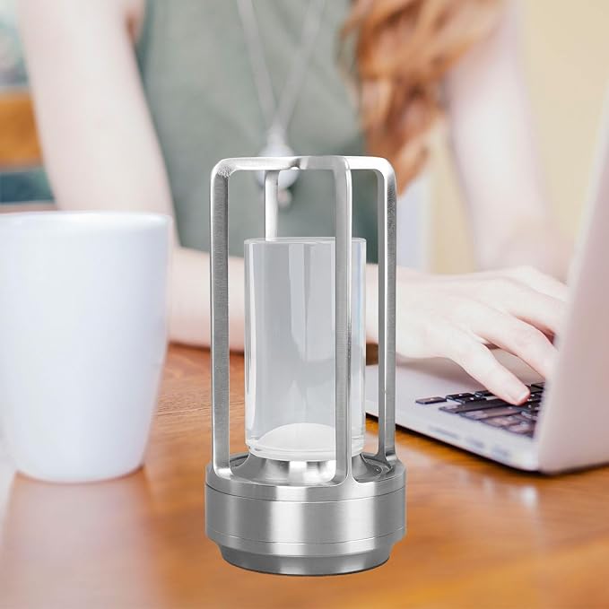 Generic Cordless , 16 Colours Rechargeable Crystal Lantern Lamp, Crystal Lantern, LED Lamp with Touch Control and Remote for Tables, Living Rooms, Offices (Silver), Genericzdbp7wqx0r-12