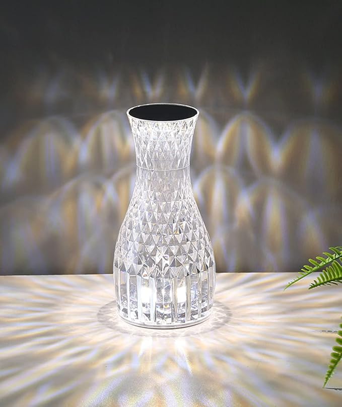 Crystal Lamp, Crystal Table Lamp Rose Crystal Lamp USB Diamond Table Lamp 16 Color Changing Touch Crystal Lamp (H)
